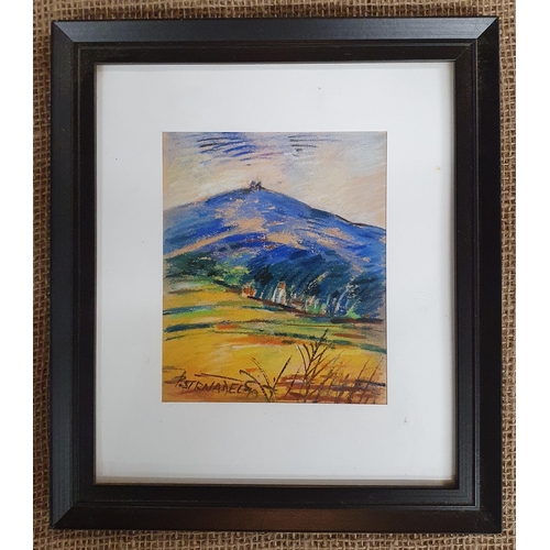 1 - P Strnadel. A Pastel 'Radhost'. Signed LL. 22 x 19cm approx.