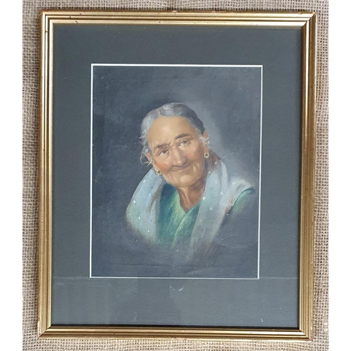 2 - Two 19th Century Oils on Canvas laid on board of an elderly Woman and Man. No apparent signature. H ... 