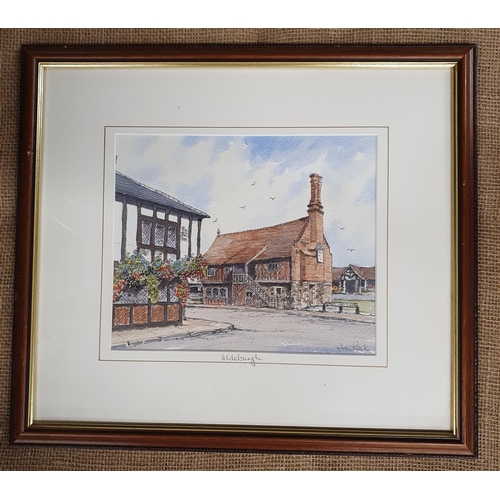 18 - Jim Peck. A 20th Century Watercolour of a village scene. 'Aldburgh'. Signed LR. H 22 x W 26 cm appro... 