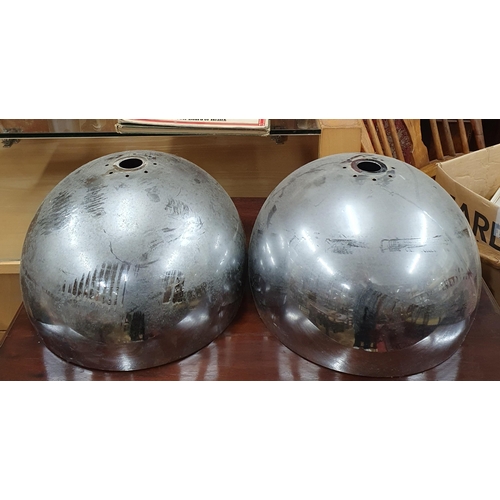 42 - A pair of Metal Industrial style Shades. D 28 cm approx.