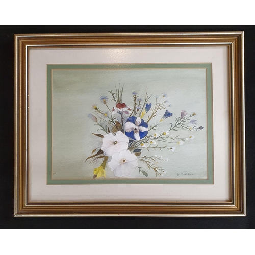 136 - G Mackriel, a 20th Century Watercolour  of flowers in full bloom, signed LR. 18 x 24 cm approx.