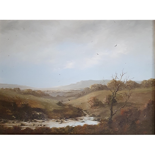 142 - J Whitton, a 20th Century Oil on Board of a river scene with birds in full flight, monogramed LR. 37... 