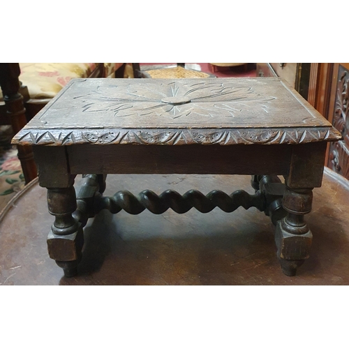 162 - A 19th Century Oak Stool. 31 x 20 x H 19 cm approx.