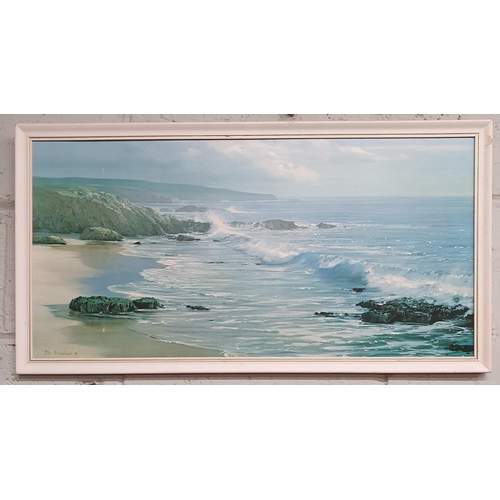 198 - A coloured Seascape Print. 81 x 43 cm approx.