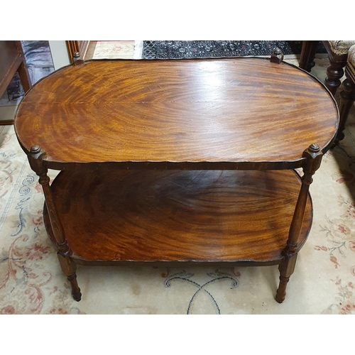 221 - A modern Mahogany two tier Table. W 76 x 45 x H 57 cm approx.