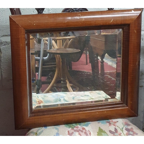 227 - A good 19th Century Plum Mahogany Mirror with bevelled mirror glass.  H 36 x 41 cm approx.