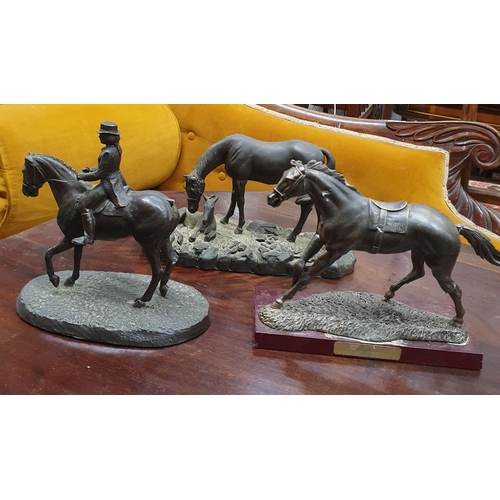 255 - A quantity of Ceramic and other figures of Horses. Some with faults.