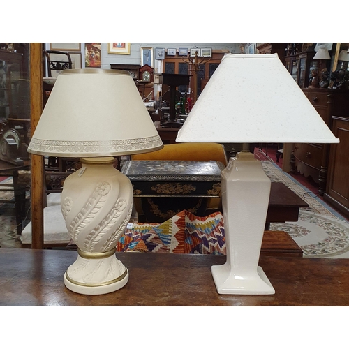 281 - Two Pottery Table Lamps.
 H 45 cm approx.