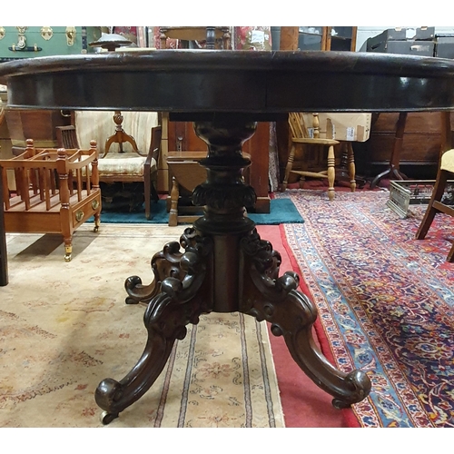 298 - An early 19th Century oval Centre Table with sunburst veneered top on quatrefoil base.
H 75 x W 137 ... 