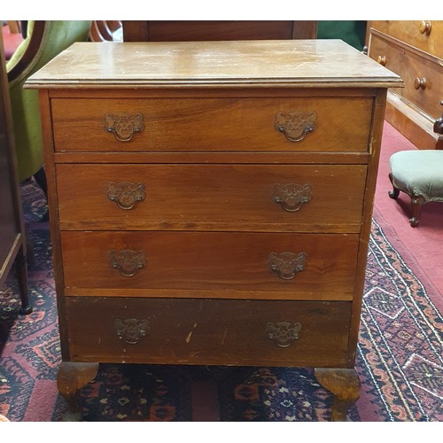 394 - An early 20th Century Mahogany miniature Chest of Drawers with four drawer front on cabriole support... 