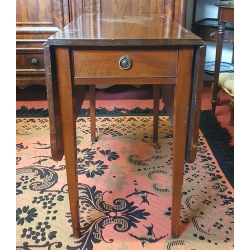 424 - A 19th Century Mahogany Dropleaf Table of neat proportions with single frieze drawer on square taper... 