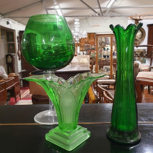 512 - A large quantity of Cranberry and other colour Glass to include a pair of hand painted Goblets.