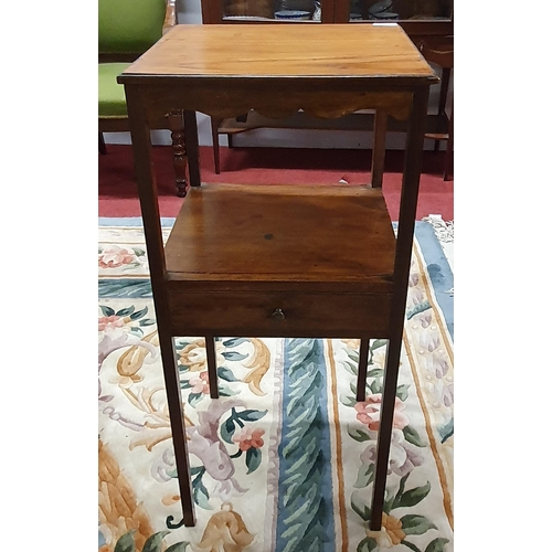 514 - A 19th Century Mahogany Night Table with single frieze drawer on square supports. 37 x 37 x H 80 cm ... 