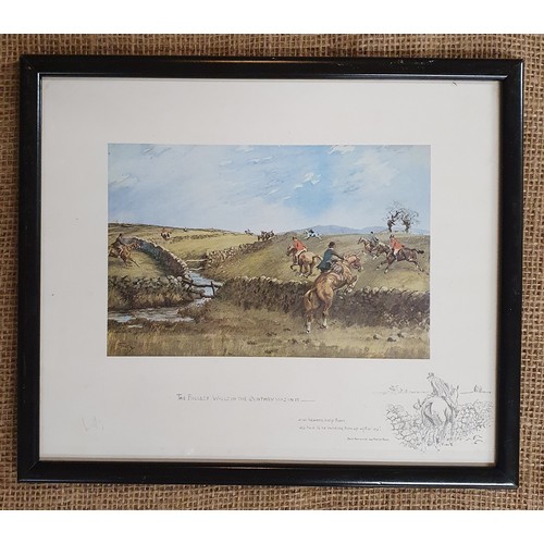 535 - After Snaffles a colour Print of a hunting scene. 25 x 29 cm approx.