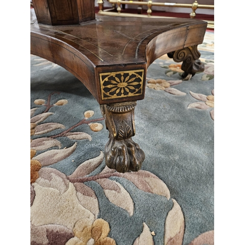 568 - A Superb 19th Century Irish Yew Wood rectangular Centre Table probably Killarney with Brass inlaid T... 