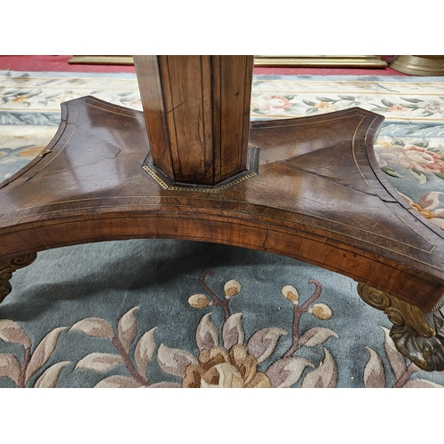 568 - A Superb 19th Century Irish Yew Wood rectangular Centre Table probably Killarney with Brass inlaid T... 