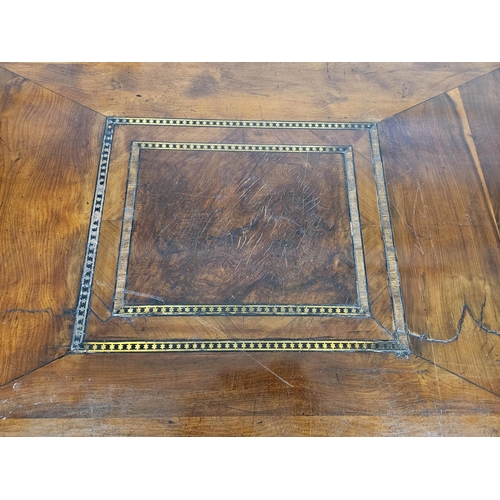 568 - A Superb 19th Century Irish Yew Wood rectangular Centre Table probably Killarney with Brass inlaid T... 