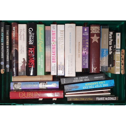 602 - A Good Quantity of Books in three crates. General interest hard back novels and biography's etc.