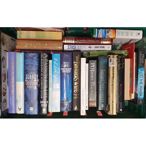 603 - A Good Quantity of Books in two crates. General interest hard back novels and biography's etc.