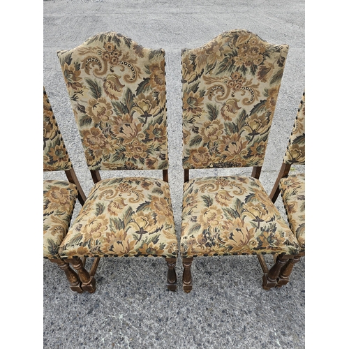 756 - A set of eight late 19th early 20th Century upholstered Dining Chairs. 
BHY 112 x SH 50 x W 49 x D 4... 