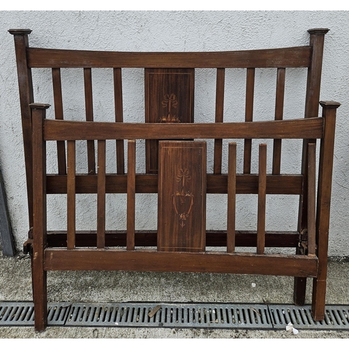 761 - Two early 20th Century Mahogany Beds with rails and one with base.