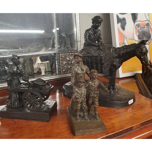 803 - A good group of Rhynhart Bronze effect Sculptures to include an animal grouping.
Tallest H 49 cm app... 