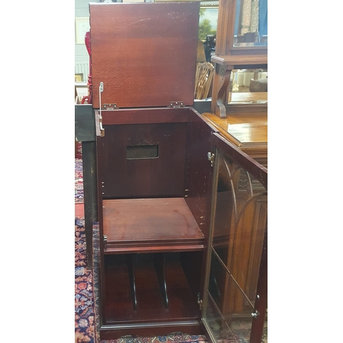 819 - A modern Mahogany and veneered single door Music Cabinet along with a Whatnot. Along with An Edwardi... 