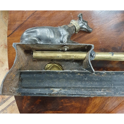 300 - A Fantastic 19th Century Steel and Brass Fender depicting greyhounds sitting on watch.
 L 125 cm app... 