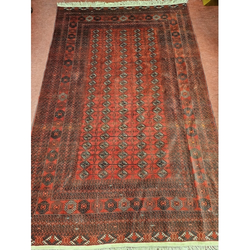 73 - A red ground Carpet. 294 x 197cm approx.