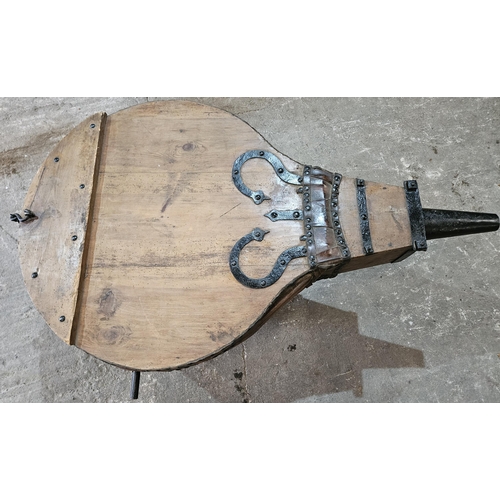 284 - A lovely 19th Century Bellows with original Leather and metal banding (used as a coffee table by pre... 