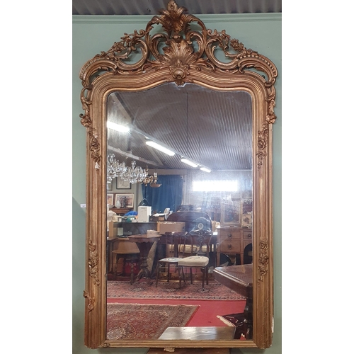 33 - A Fantastic 19th Century Timber and Plaster Gilt Overmantel Mirror with highly carved cartouche top ... 