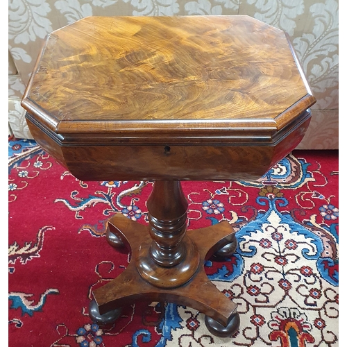 203 - A Fantastic early 19th Century Mahogany and Veneered Work Table with fitted interior on turned suppo... 