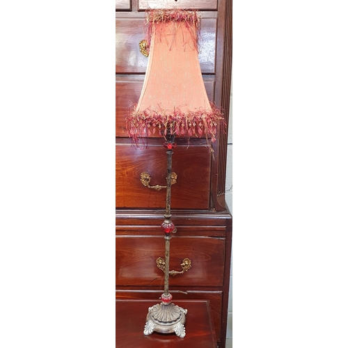 79A - A modern table lamp with frilly Shade. H 70 cm approx.