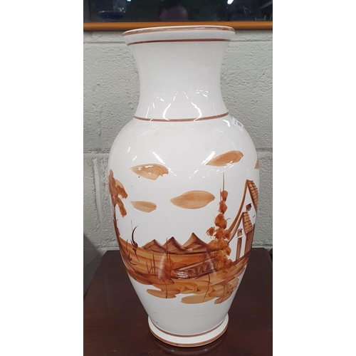 109 - A large hand painted bulbous Vase. H 47 cm approx.