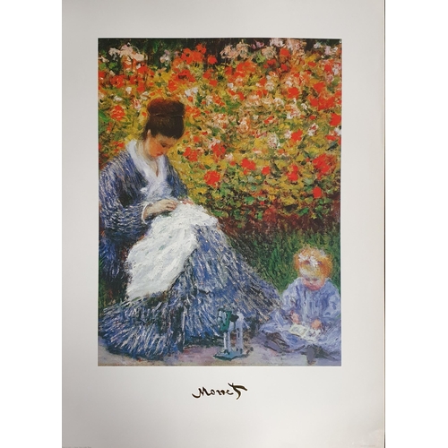 128 - A large collection of unframed coloured Prints after Monet.