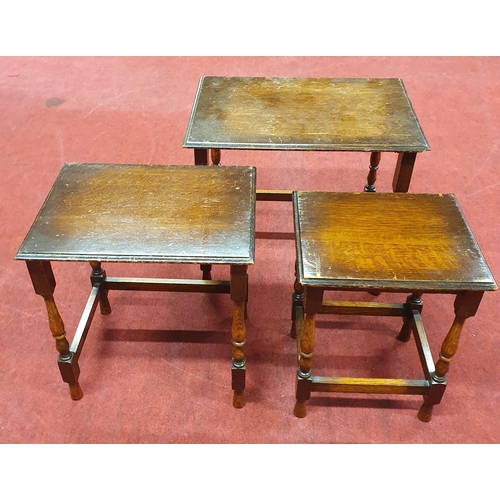 129 - A neat graduated Nest of Tables. TB 44 x 30 x H 38 cm approx.