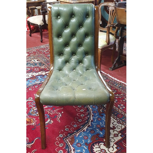 131 - A single leather upholstered Chair. W 57 x SH 47 x BH 94 cm approx.