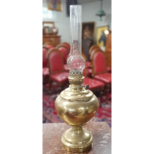 149 - A good 19th Century Brass Oil Lamp. H 32 cm approx.