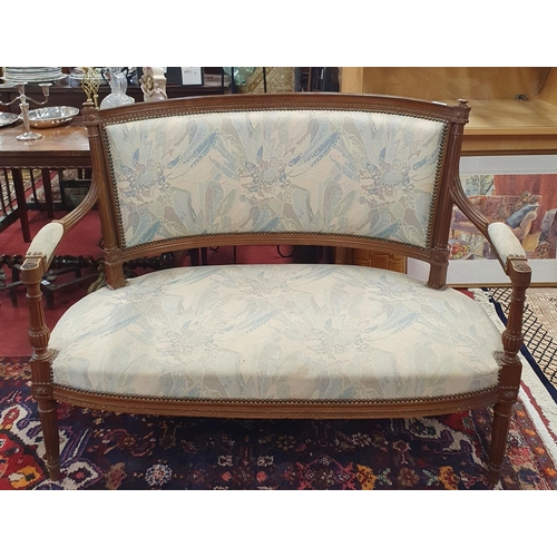 175 - Of Superb quality. A lovely 19th Century two seater Couch with bow fronted back and front on turned ... 