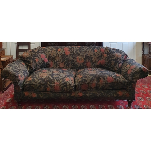 206 - A really good two seater Couch in very good condition with floral upholstery on turned supports and ... 