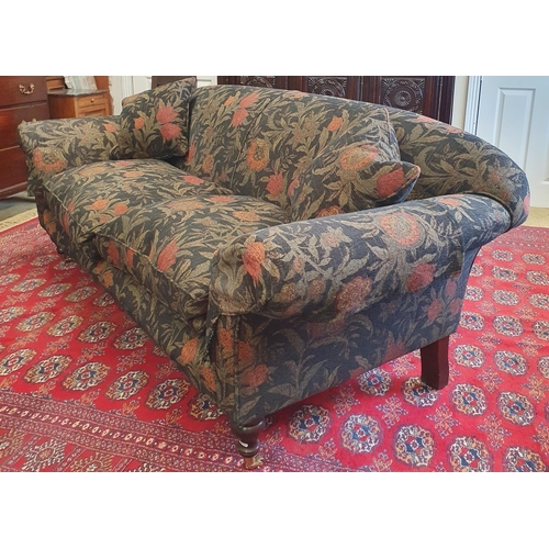 206 - A really good two seater Couch in very good condition with floral upholstery on turned supports and ... 