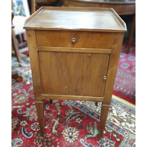 210 - A 19th Century Walnut single door Side Cabinet with single frieze drawer and tambour door base on sq... 