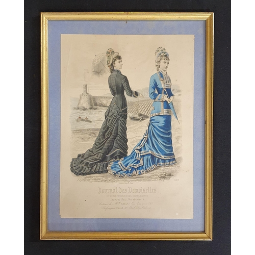 218 - Three 19th Century French Fashion Prints. 34 x 25 cm approx.