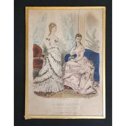 218 - Three 19th Century French Fashion Prints. 34 x 25 cm approx.