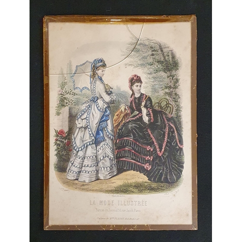 218 - Three 19th Century French Fashion Prints. 34 x 25 cm approx.