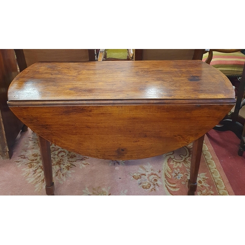 226 - A 19th Century provincial Dropleaf Kitchen Table on hexagonal supports. (one fly arm needs repair). ... 