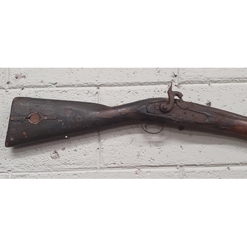 25 - A 19th Century possibly earlier Flintlock single barrelled Rifle.