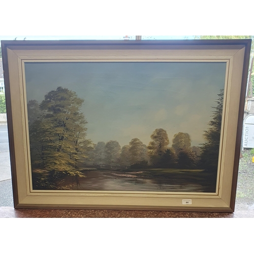 44 - A large early 20th Century Oil on Canvas of a river scene by George Horne. Signed LR. George Horne. ... 