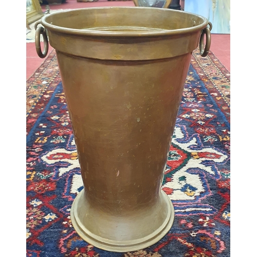 7 - A good early 20th Century heavy Copper Stick / umbrella Stand with ring lifting handles. D 27 x H 43... 