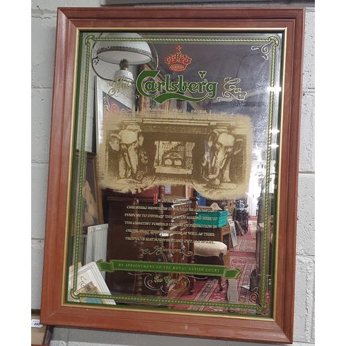 72 - A good Carlsberg Pub Advertising Mirror. 71 x 91 cm approx.